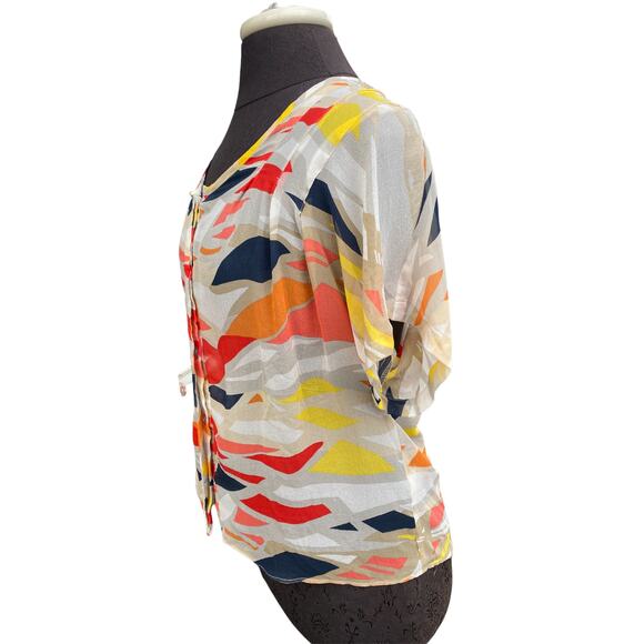 Maeve 100% silk sheer blouse top anthropologie - Picture 2 of 5